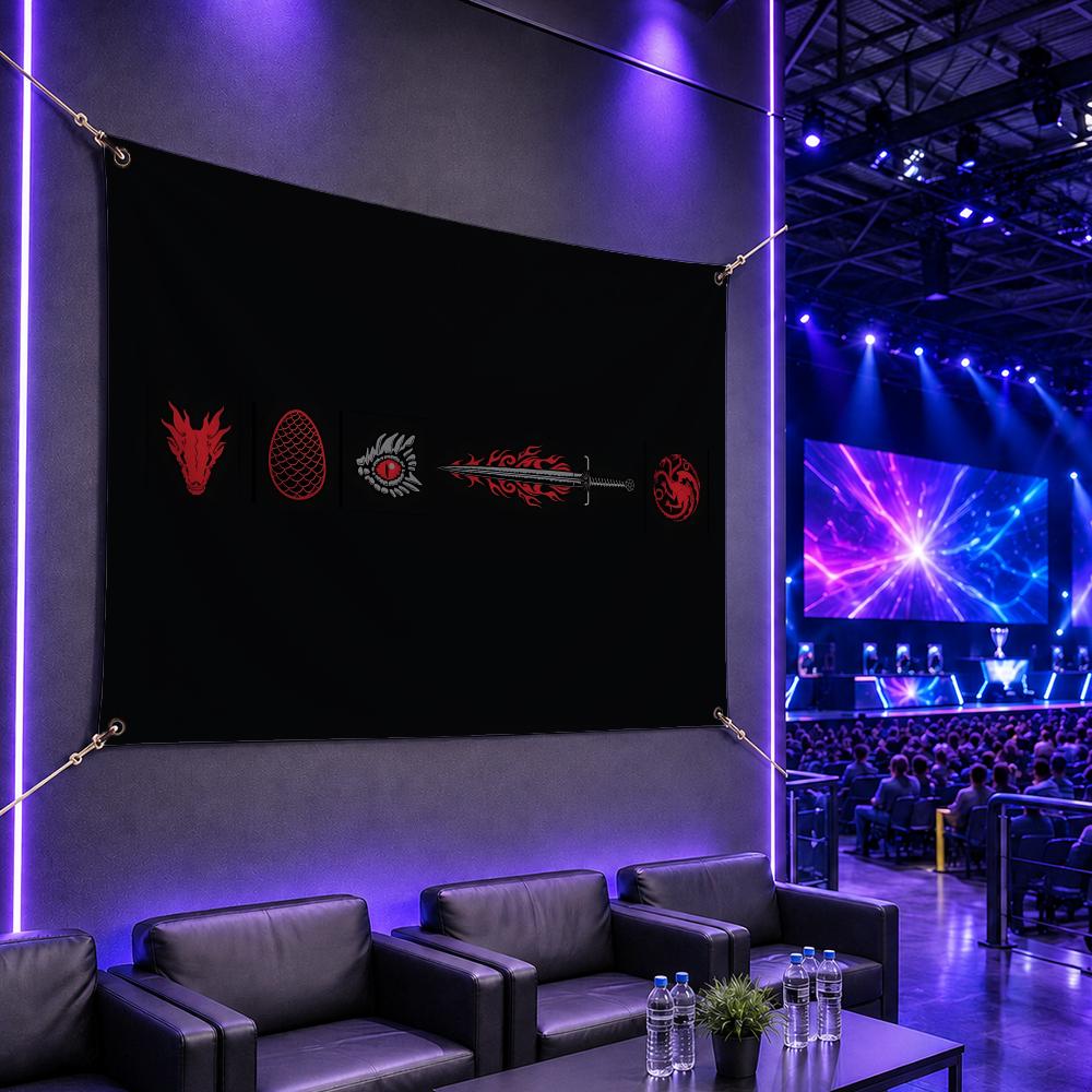 Esports Gaming Banner - Bandeira do Famoso Clã H-House Targaryen