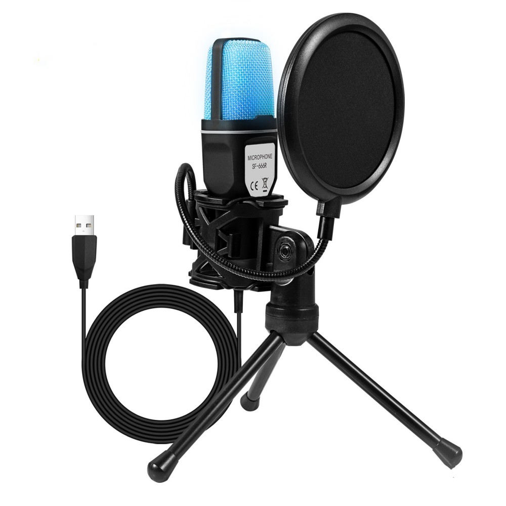 Streaming Mic Condenser - Microfone Condensador Profissional para Computador Gamer,