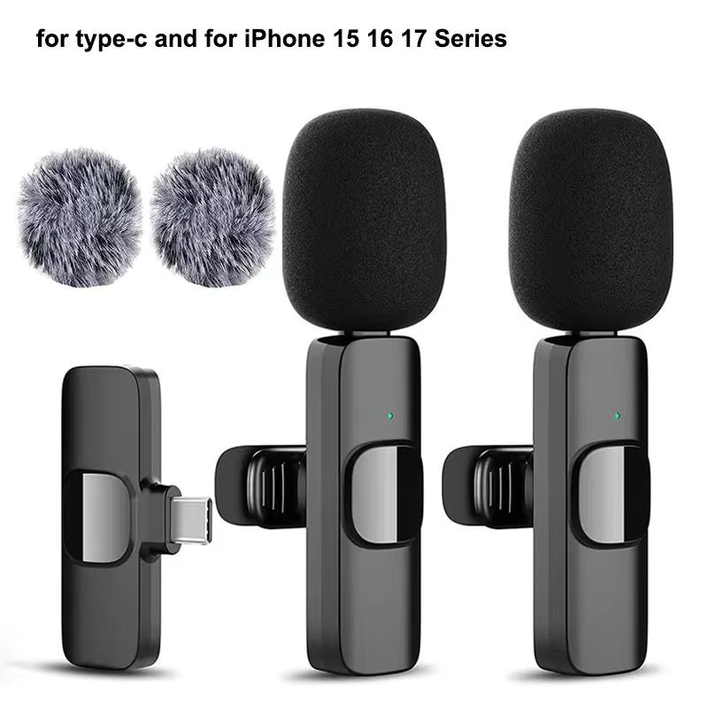 Streaming Mic Condenser - Microfone Lavalier Sem Fio para iPhone