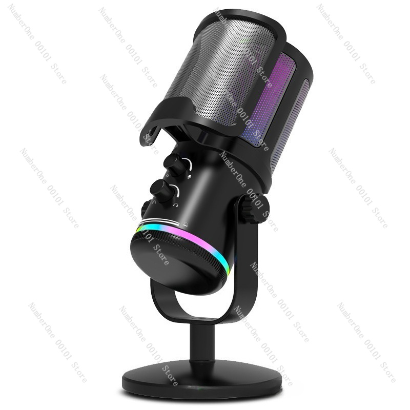 Streaming Mic Condenser - Microfone condensador USB RGB para jogos