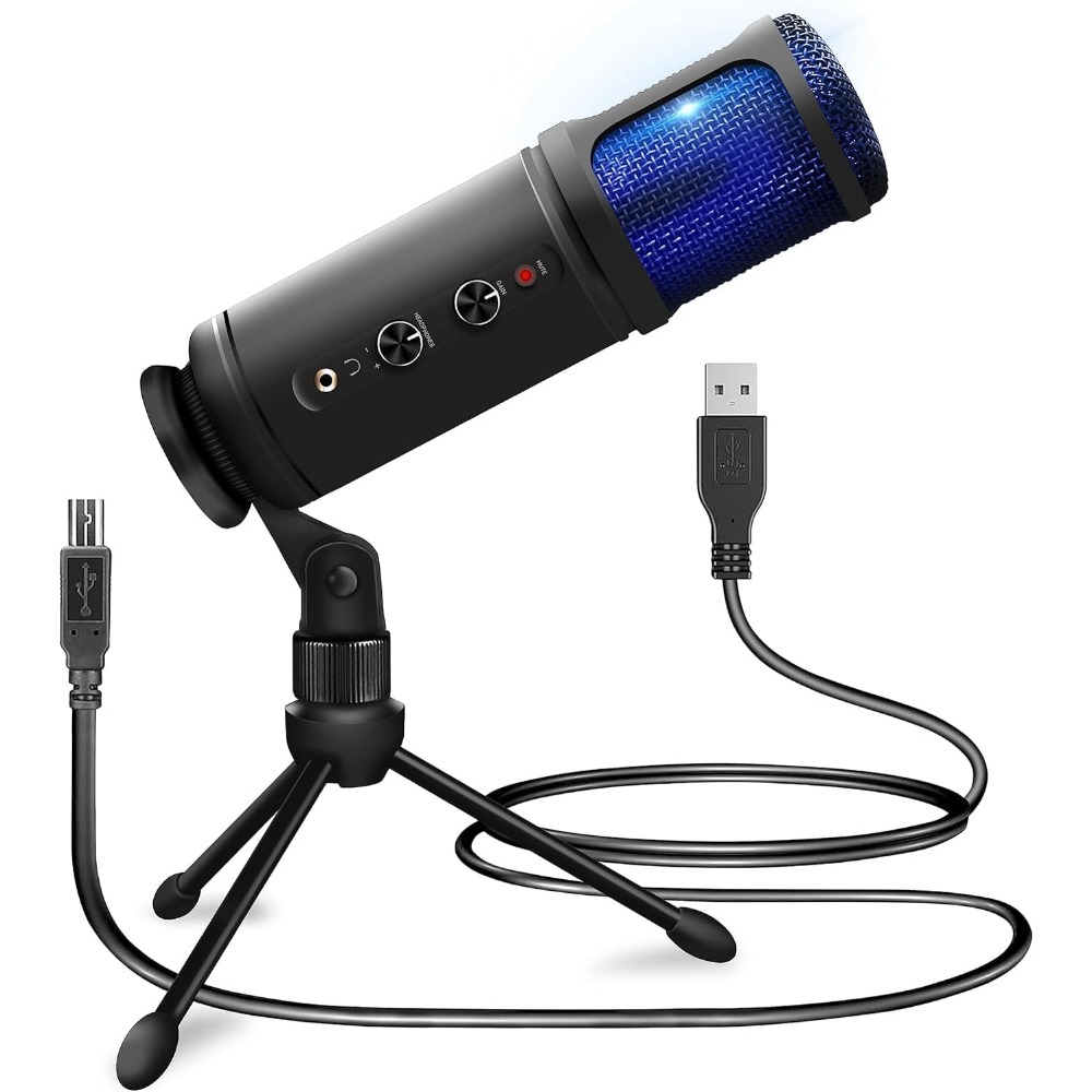 Streaming Mic Condenser - Microfone Condensador com Ganho Ajustável, Jack,