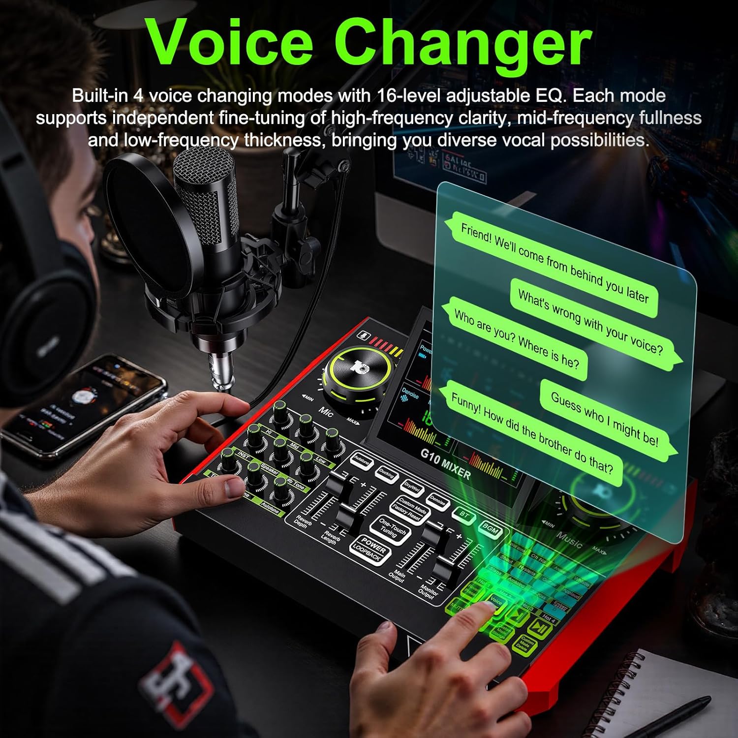 Streaming Mic Condenser - Interface de Áudio para Streaming ao