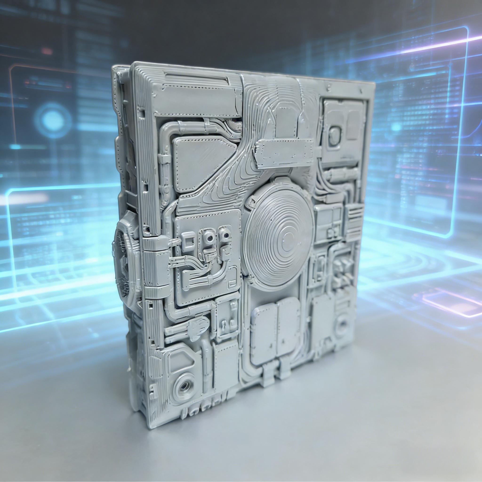 Esports Gaming Trophy - Painel Mecânico Sci-Fi: Placa de Parede