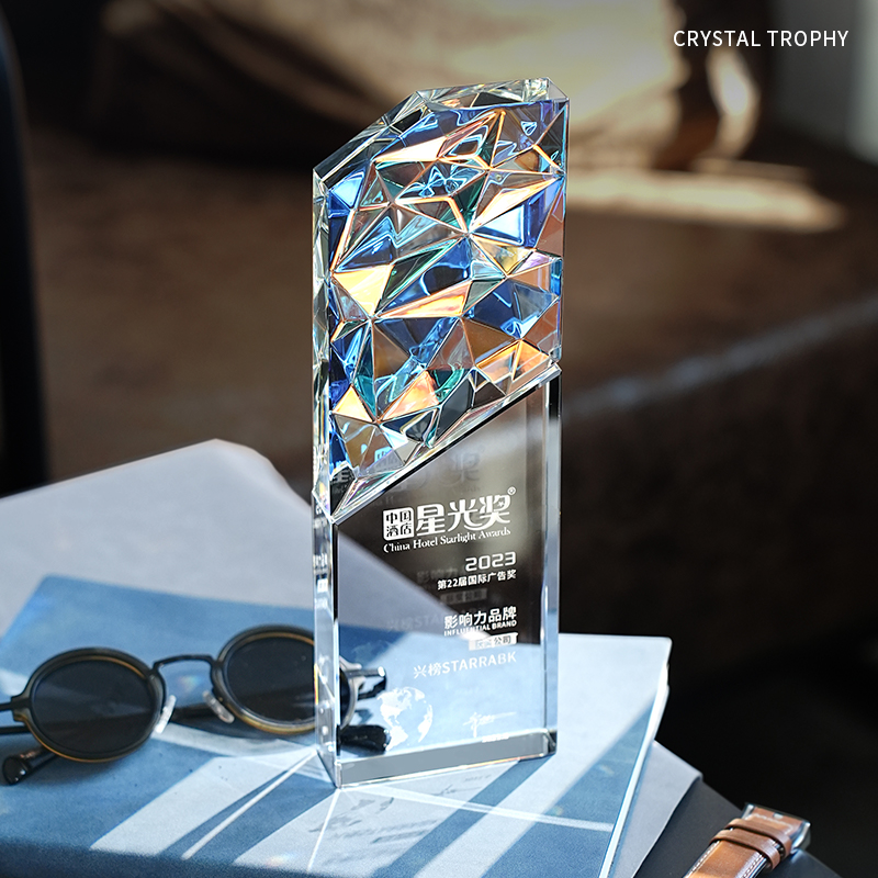 Esports Gaming Trophy - Troféu de cristal colorido personalizado, logotipo