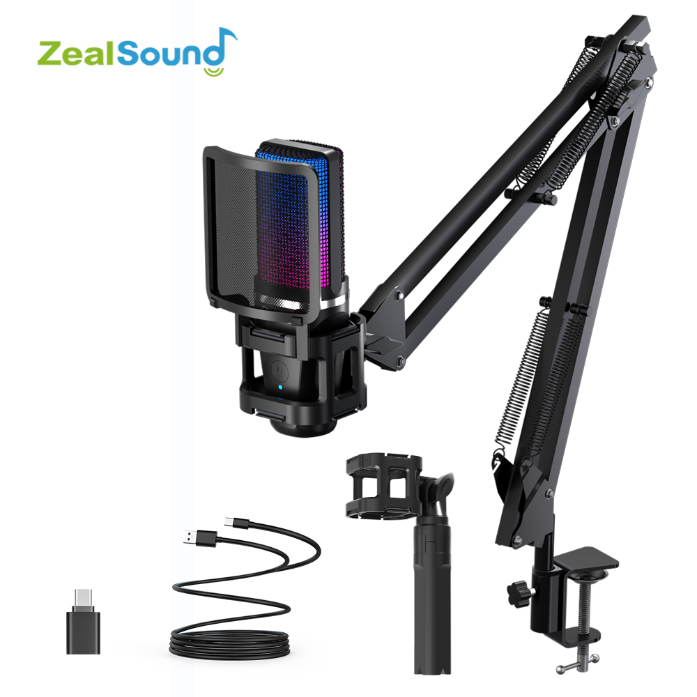 Microfone de gravação Zealsoun - Streaming Mic Condenser avaliação e preço