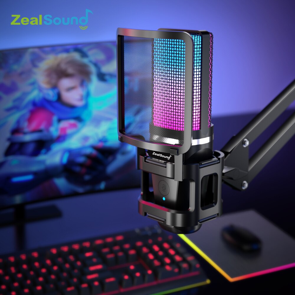 Microfone de gravação Zealsoun - Streaming Mic Condenser avaliação e preço