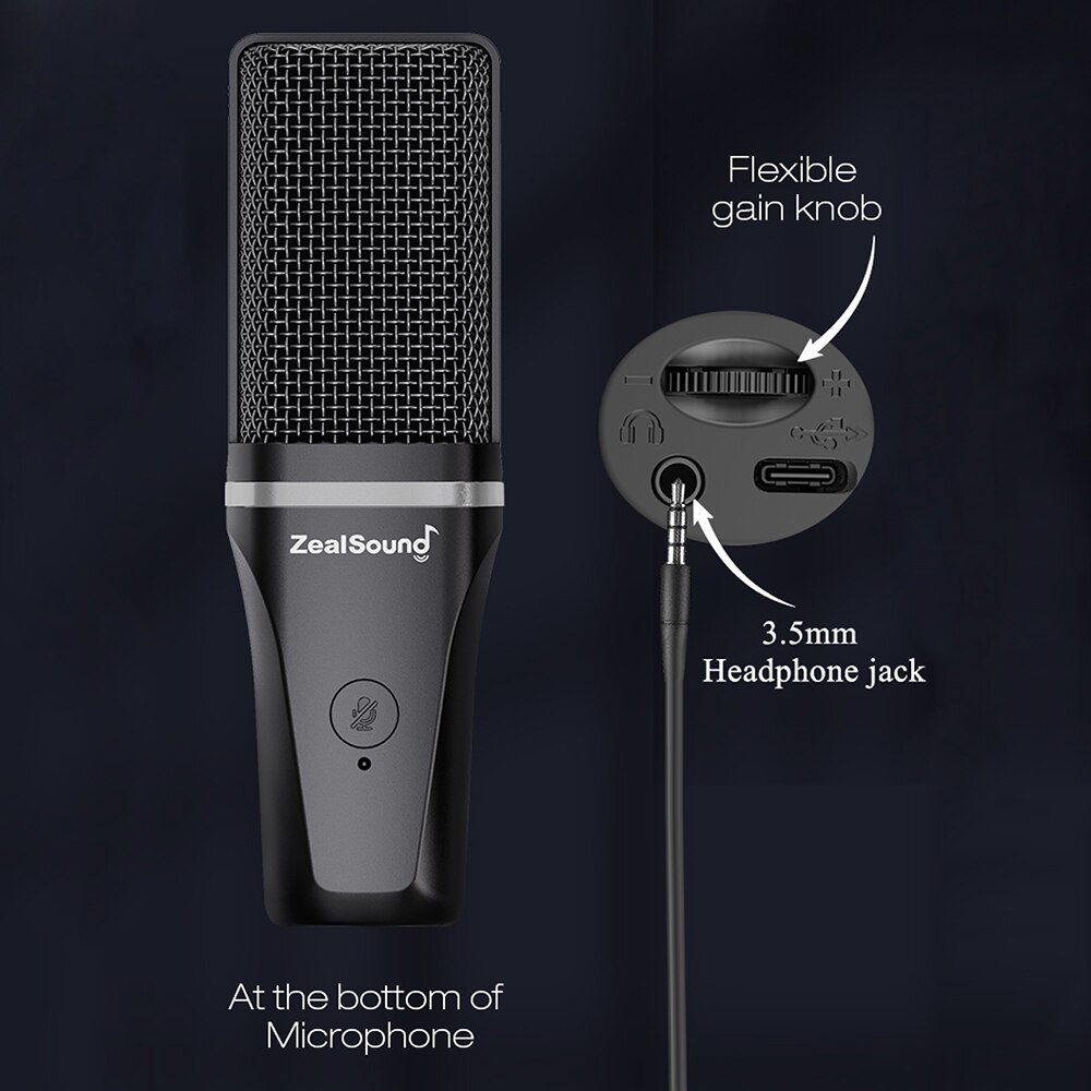 Microfone de gravação Zealsoun - Streaming Mic Condenser avaliação e preço