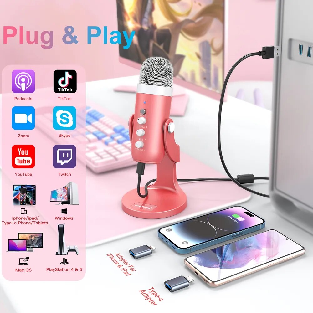 Haomuren microfone condensador - Streaming Mic Condenser avaliação e preço