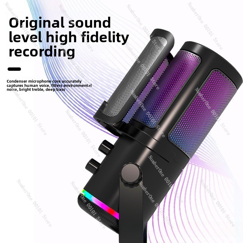 Microfone condensador USB RGB  - Streaming Mic Condenser avaliação e preço