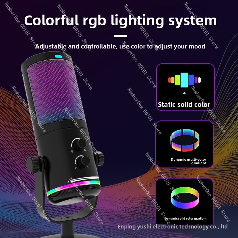 Microfone condensador USB RGB  - Streaming Mic Condenser avaliação e preço