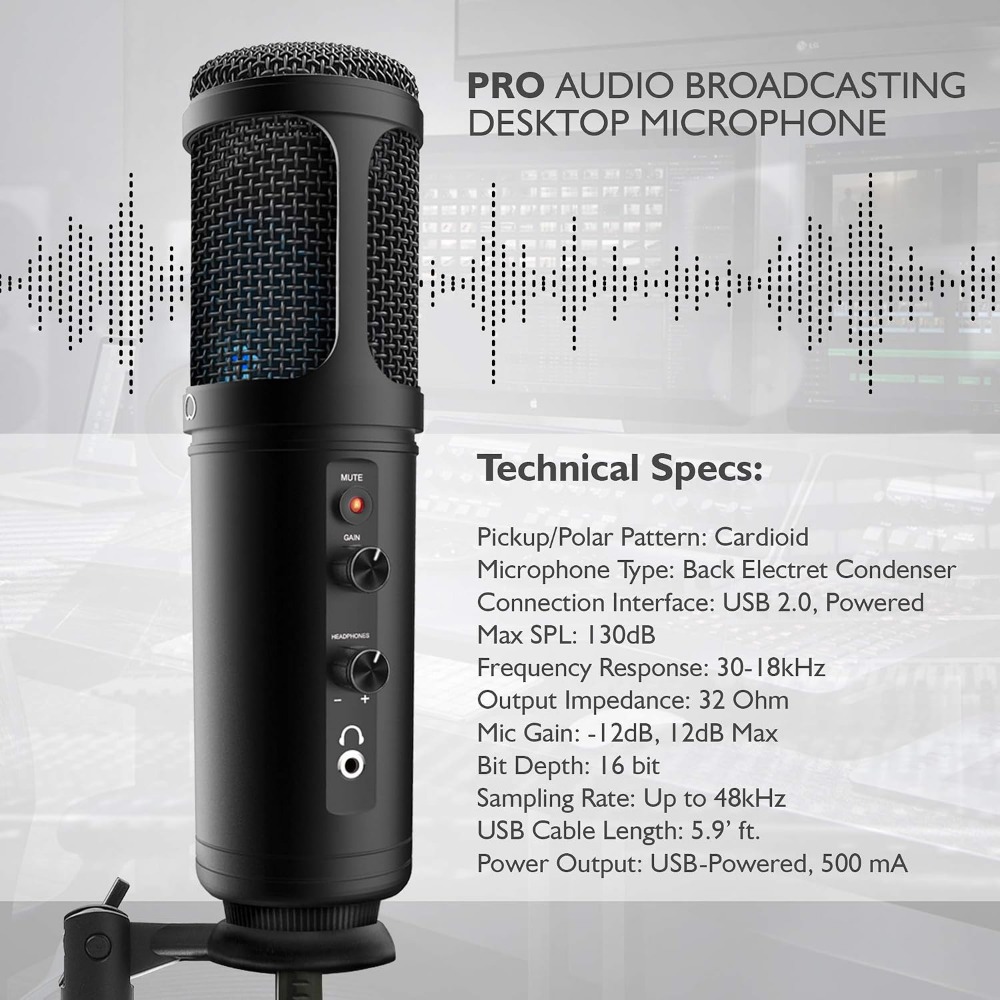 Microfone Condensador com Ganh - Streaming Mic Condenser avaliação e preço