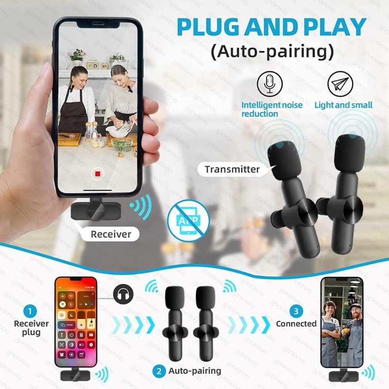 Microfone Lavalier Sem Fio par - Streaming Mic Condenser avaliação e preço